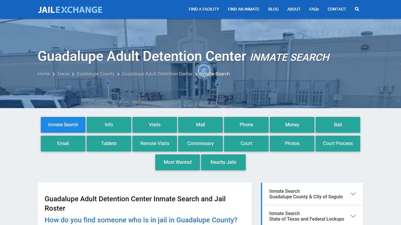 Guadalupe Adult Detention Center Inmate Search - Jail Exchange